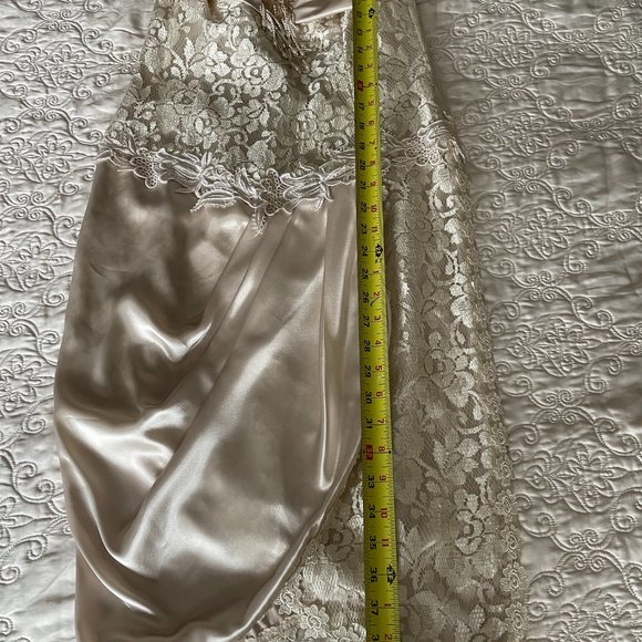 LORRIE KABALA Collectable Vintage Cream Lace Beaded Draped Victorian Dress, Sz 8 - Picture 12 of 16